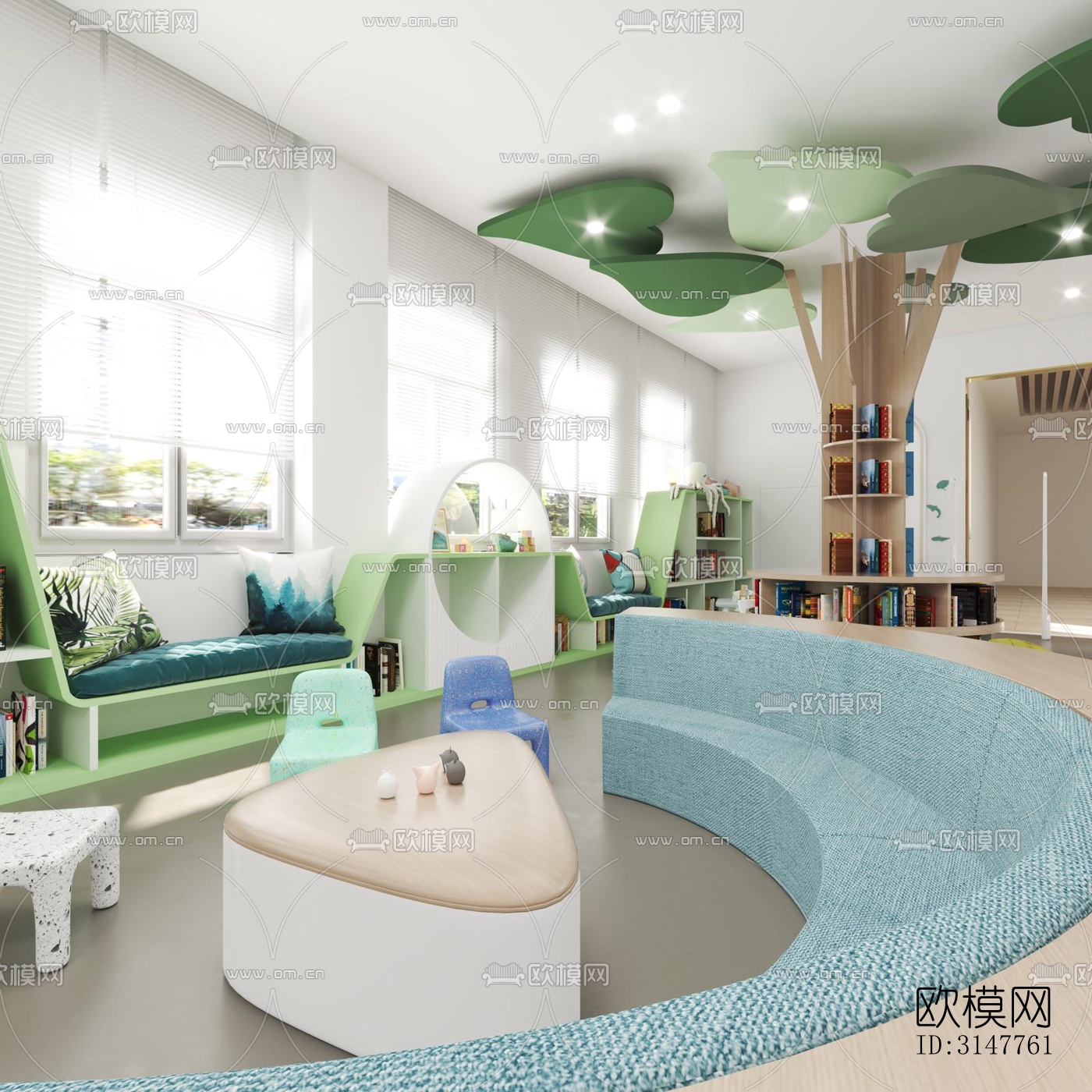 现代图书馆效果图下载（渲染图8）