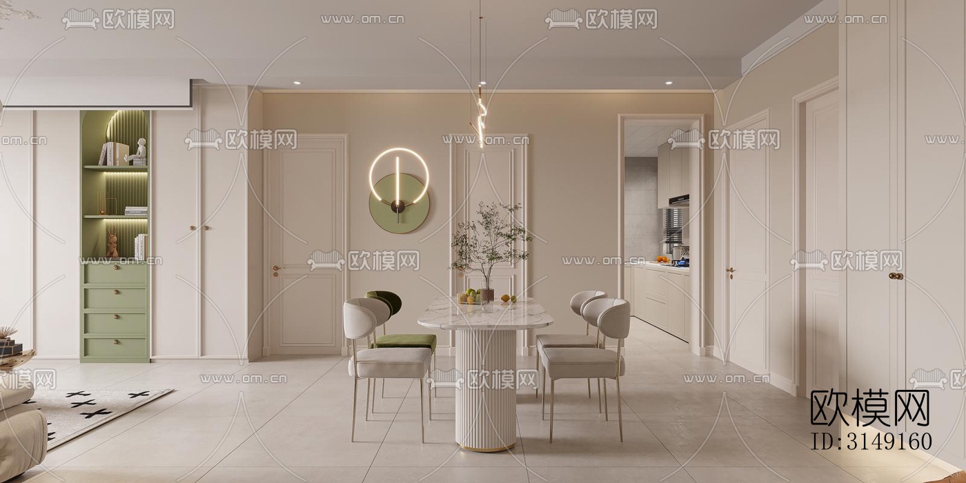 法式平层效果图下载（渲染图6）