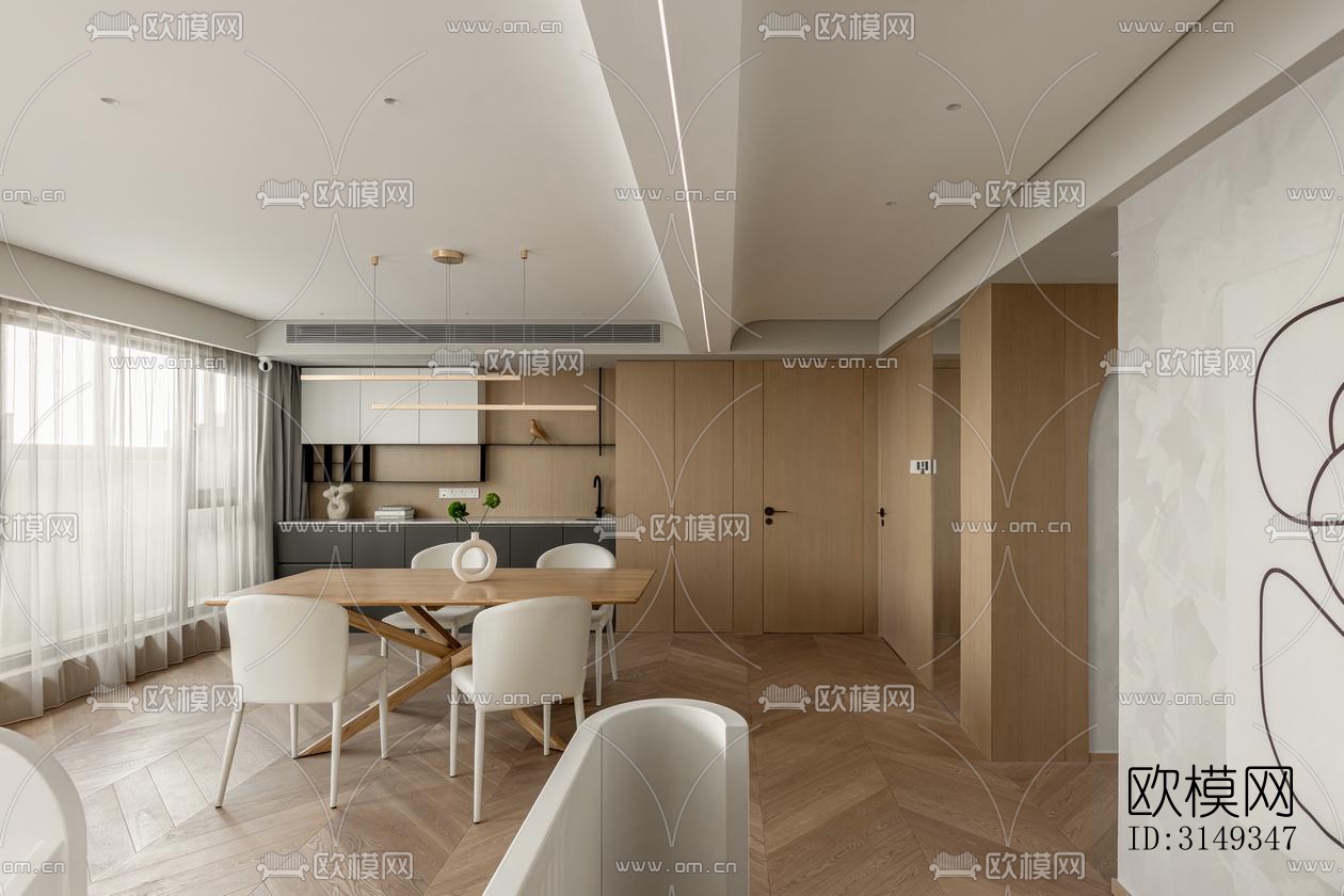 现代平层效果图下载（渲染图15）