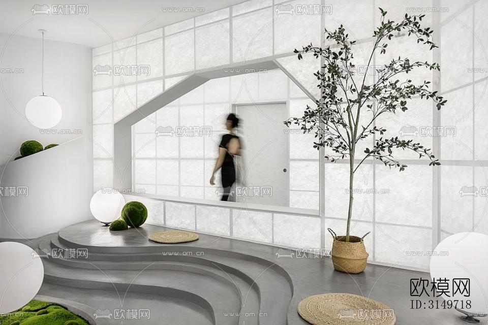 高级灰健身房效果图下载（渲染图17）