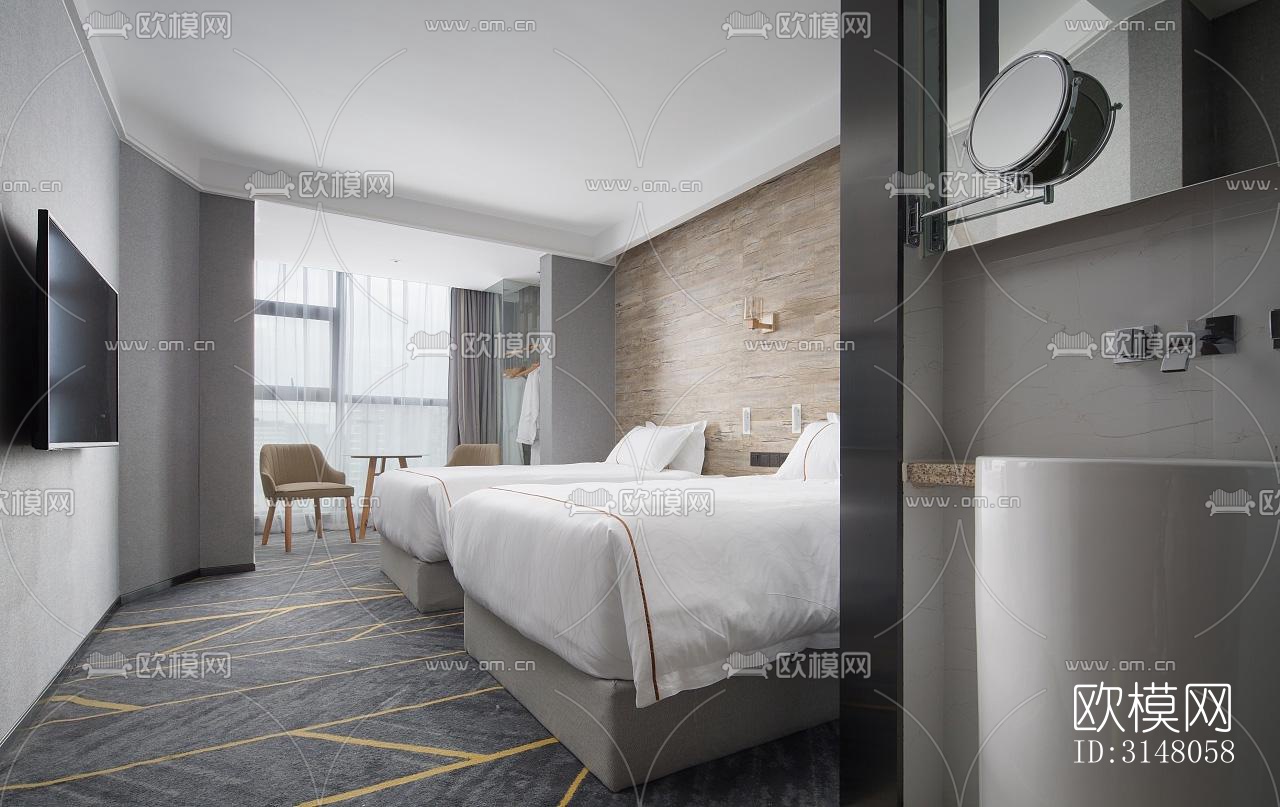 现代酒店民宿效果图下载（渲染图7）