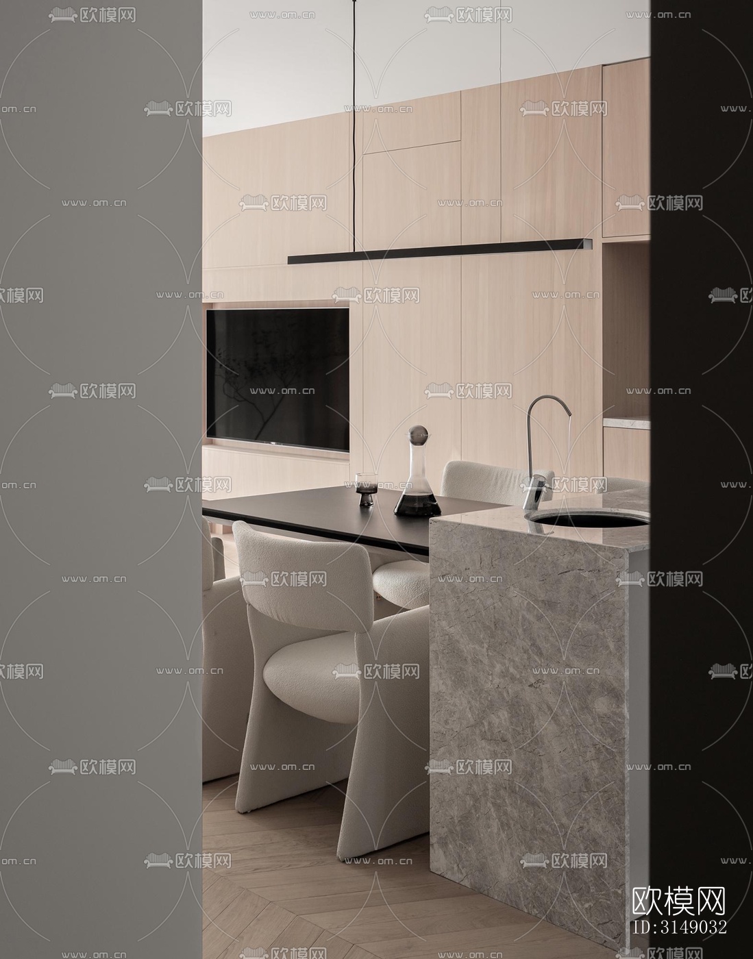 日式平层效果图下载（渲染图11）