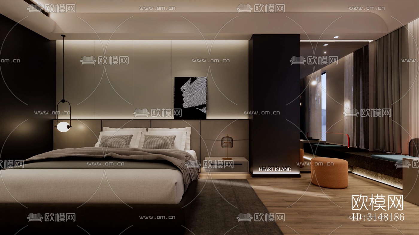 现代酒店民宿效果图下载（渲染图11）