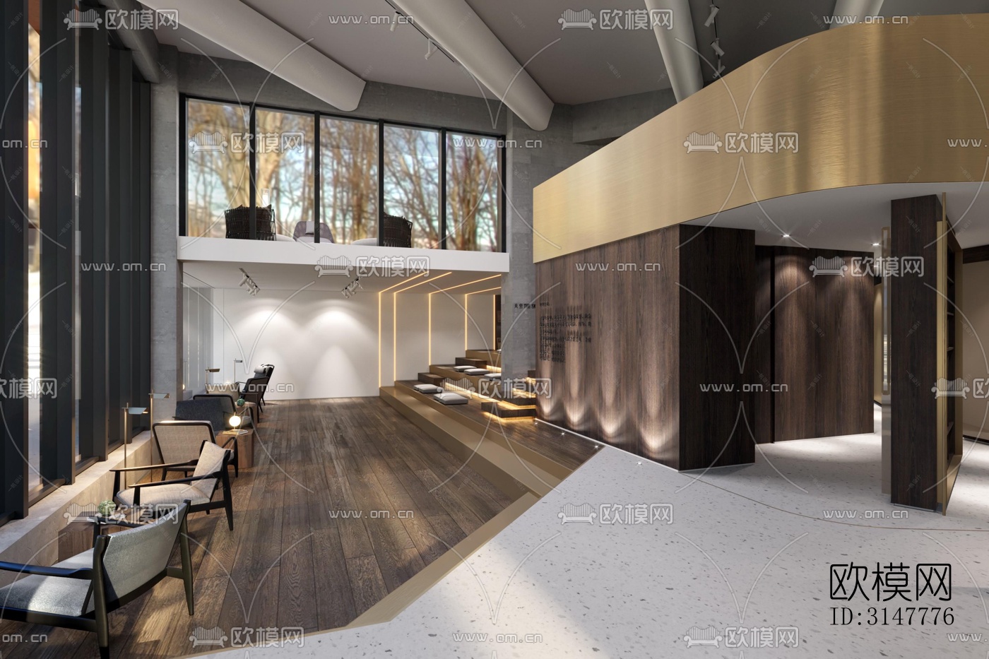 现代图书馆效果图下载（渲染图4）