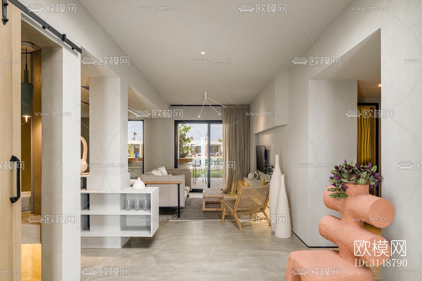 侘寂平层效果图下载（渲染图18）