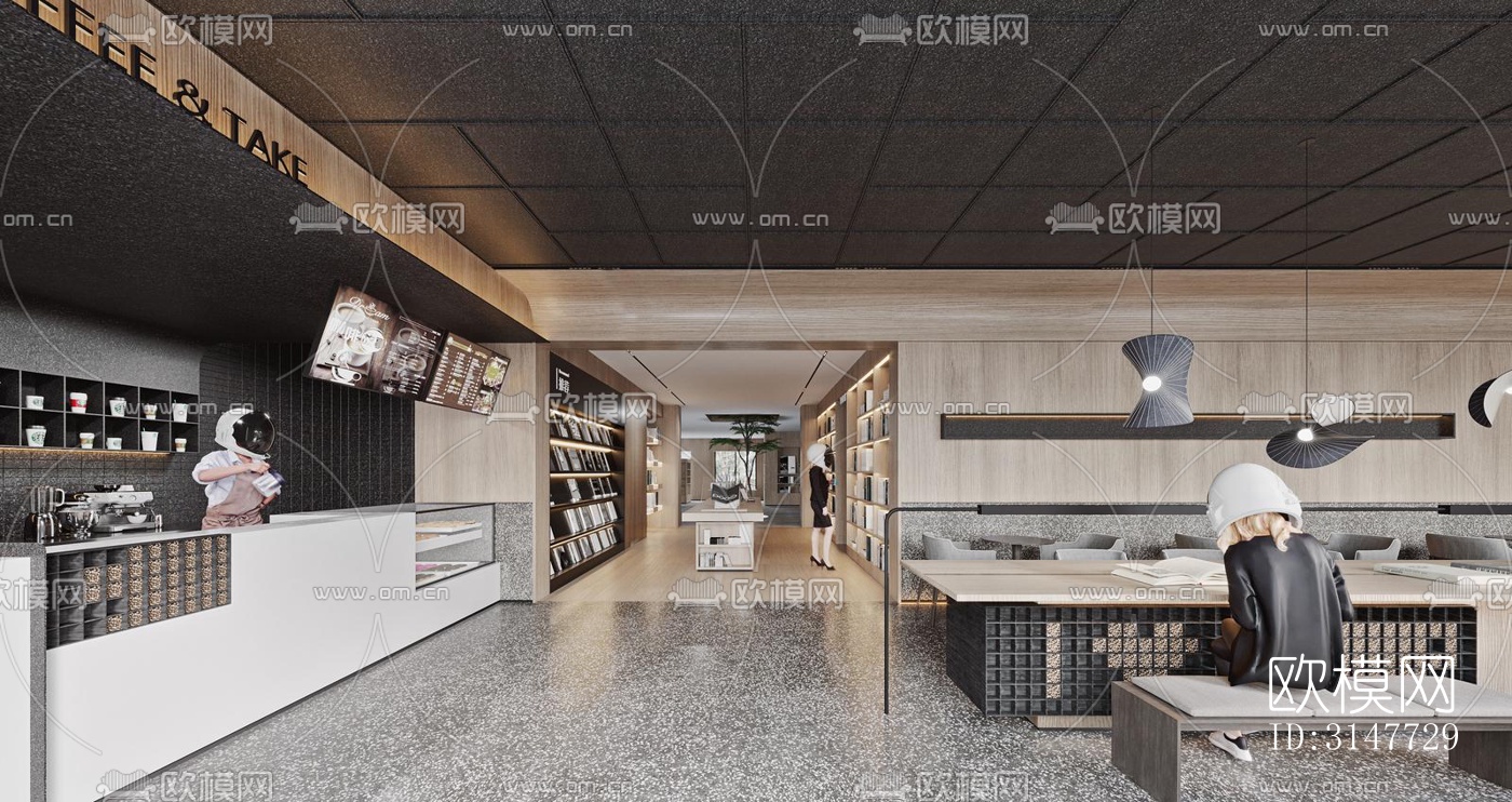 现代图书馆效果图下载（渲染图16）