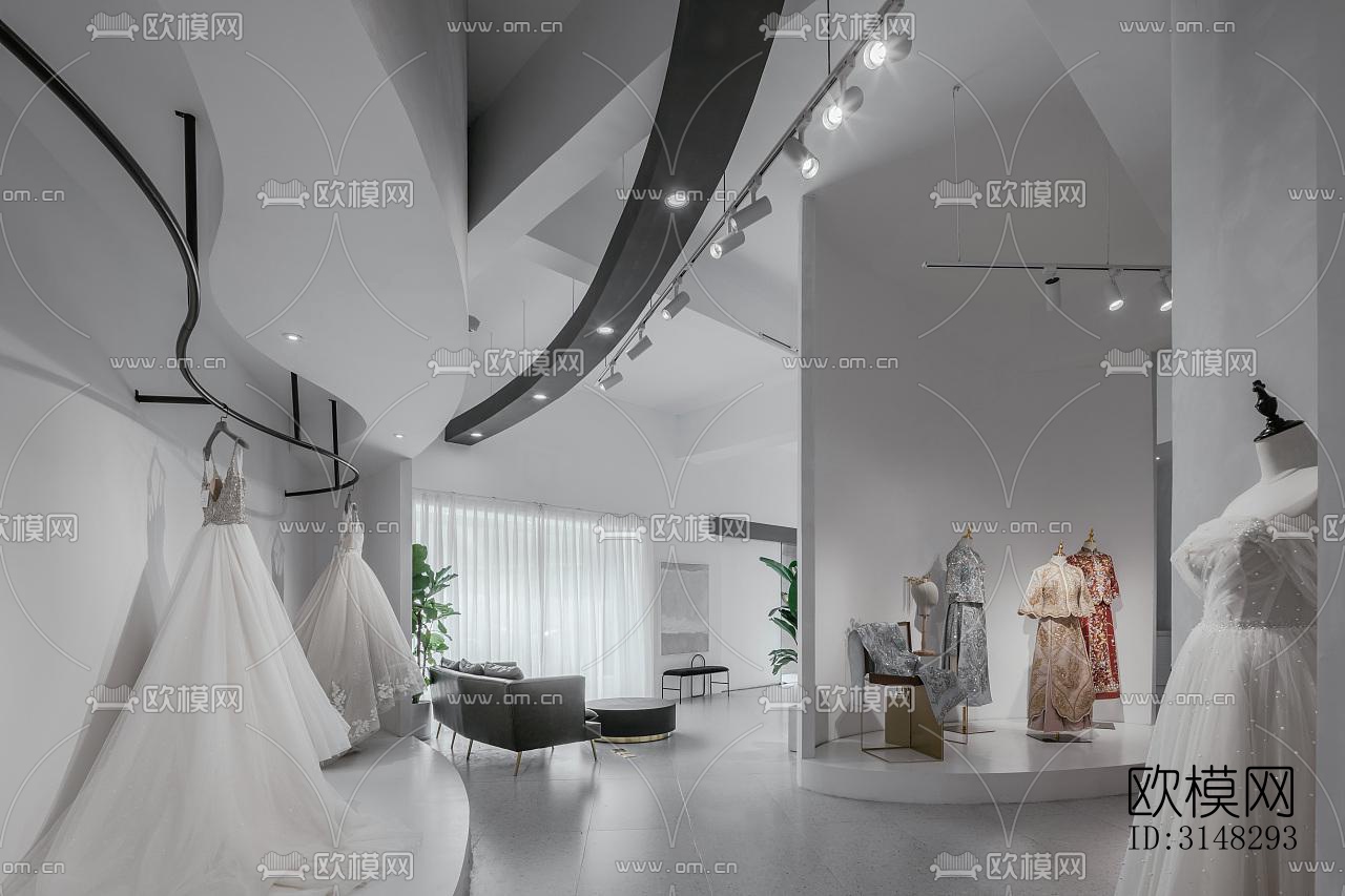 高级灰零售店铺效果图下载（渲染图4）