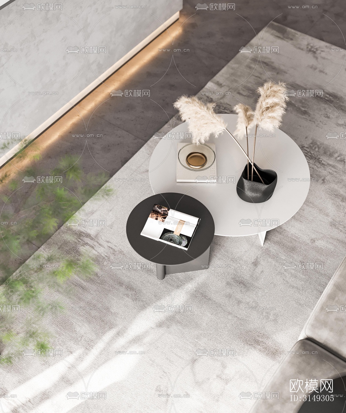 现代平层效果图下载（渲染图1）