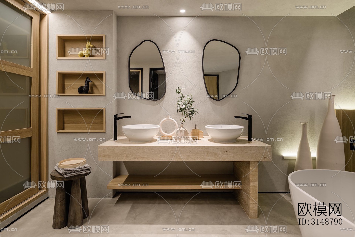 侘寂平层效果图下载（渲染图10）