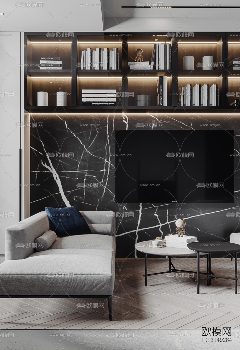 现代平层效果图下载（渲染图3）