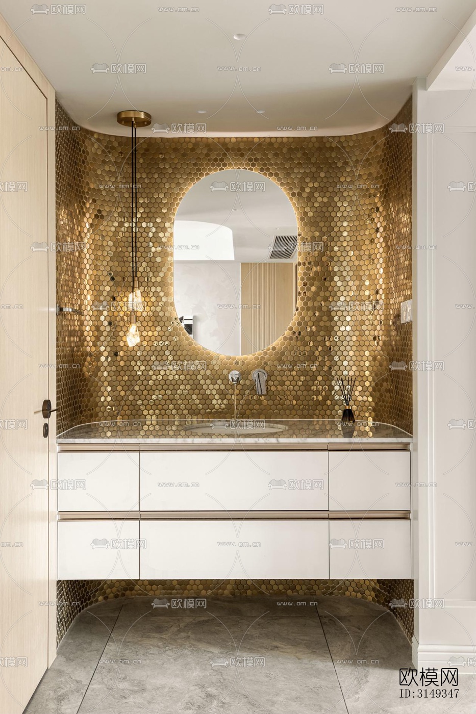 现代平层效果图下载（渲染图10）