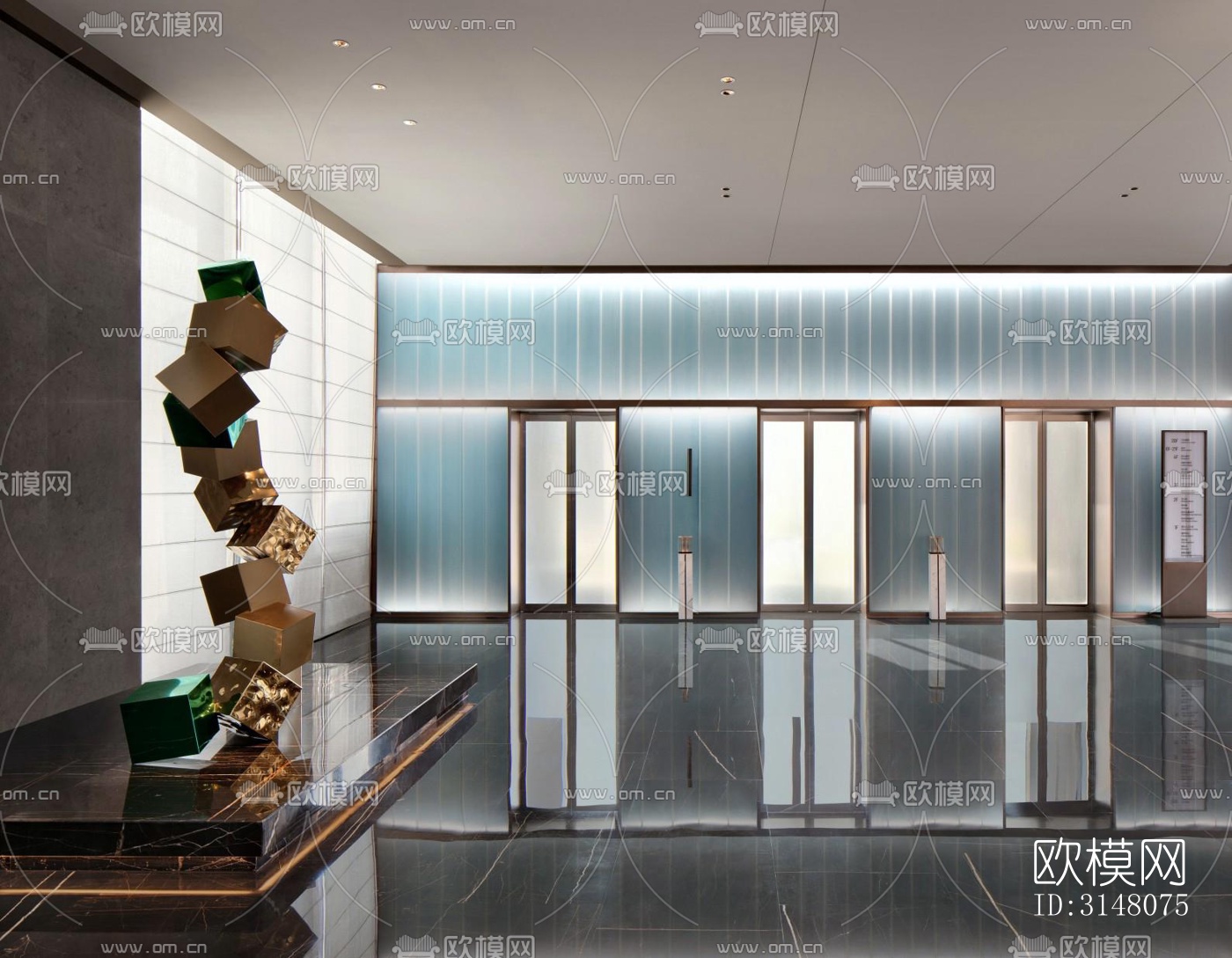 现代酒店民宿效果图下载（渲染图1）