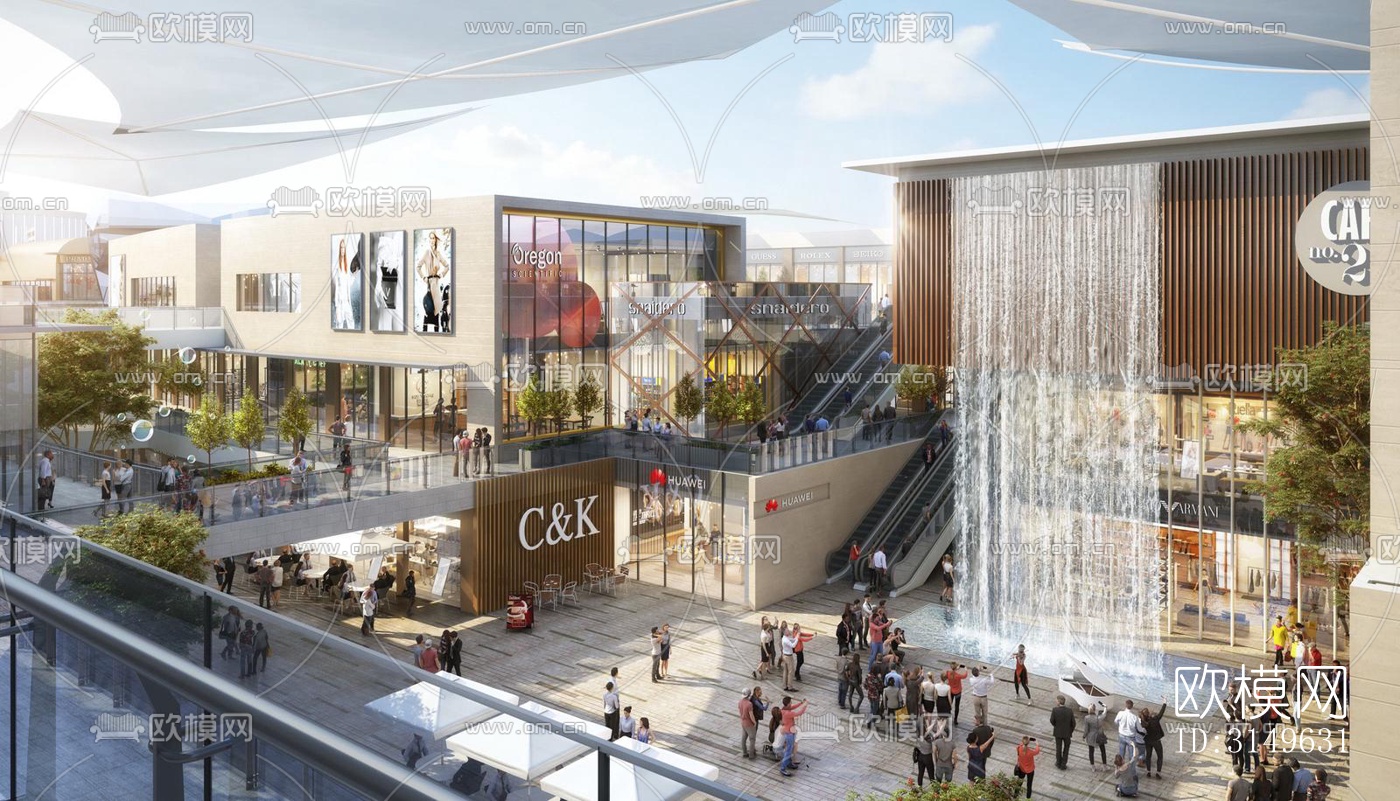 现代商业建筑效果图下载（渲染图3）