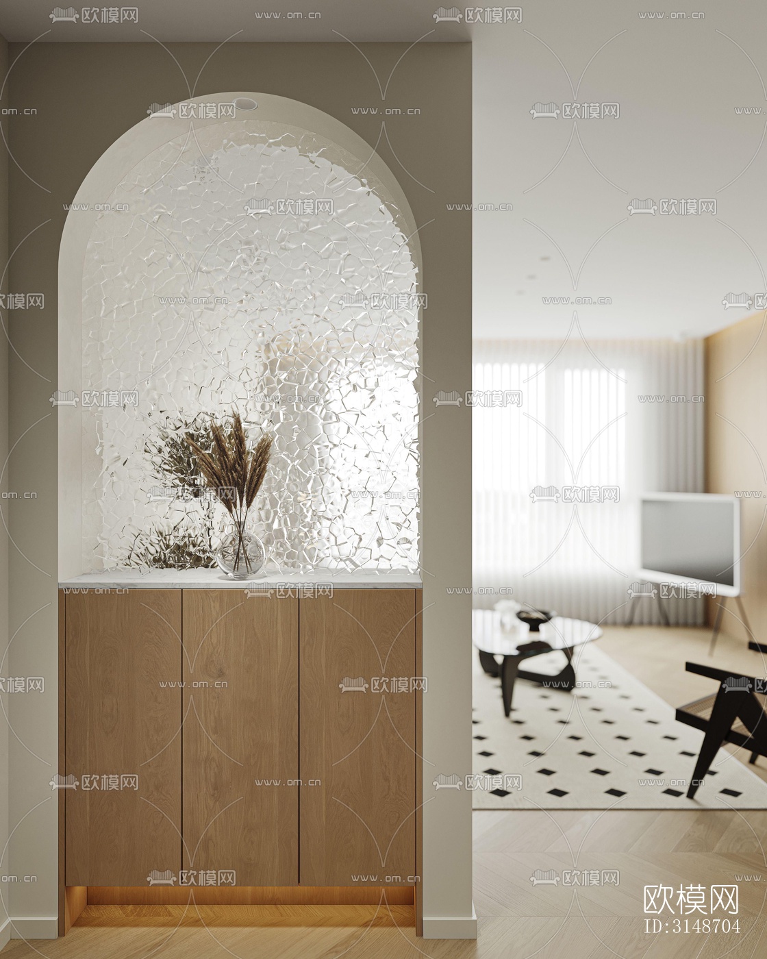 中古风平层效果图下载（渲染图14）