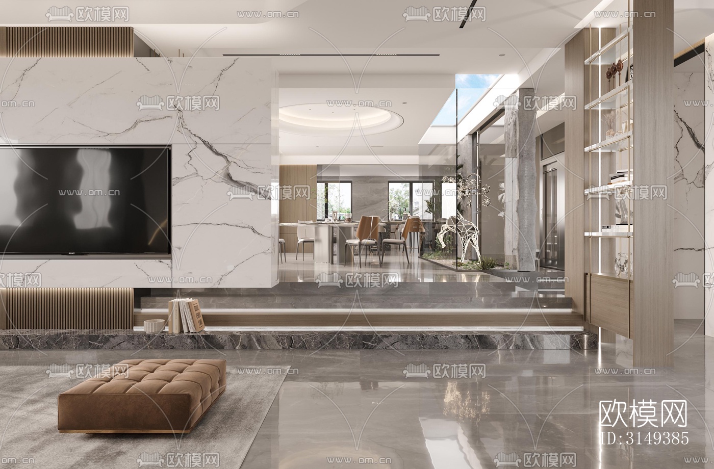 现代平层效果图下载（渲染图15）