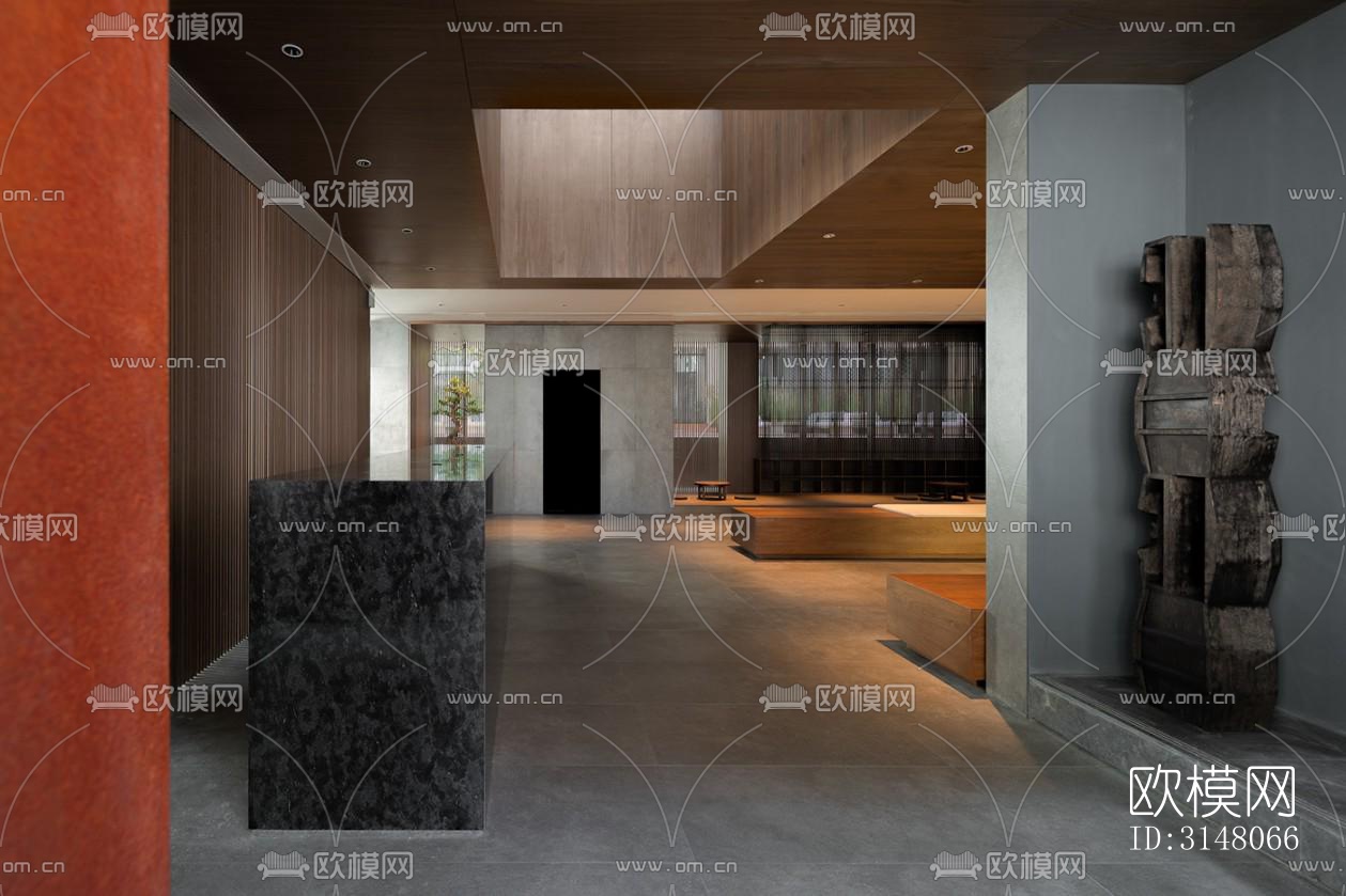 现代酒店民宿效果图下载（渲染图2）