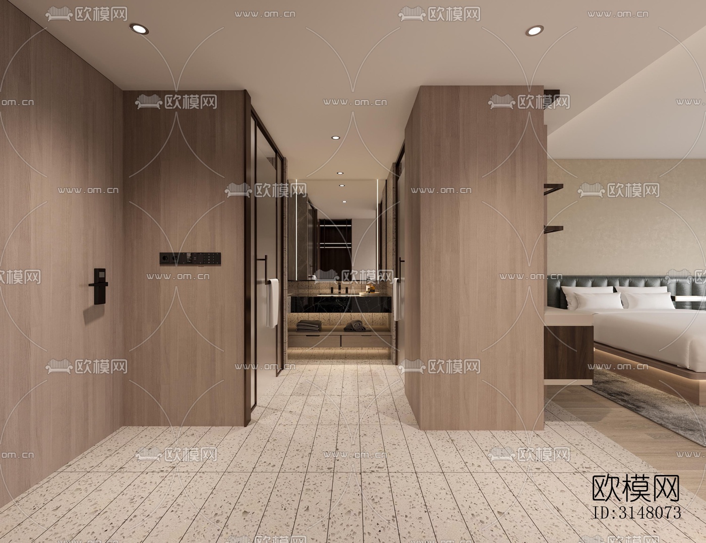 现代酒店民宿效果图下载（渲染图4）