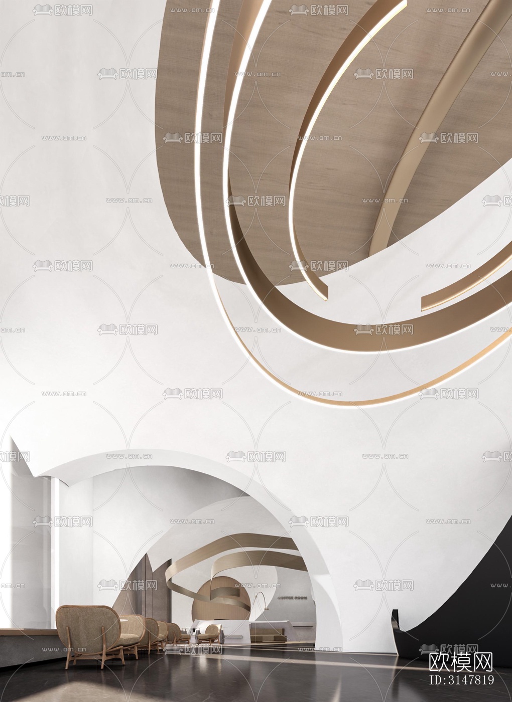 现代售楼处效果图下载（渲染图2）