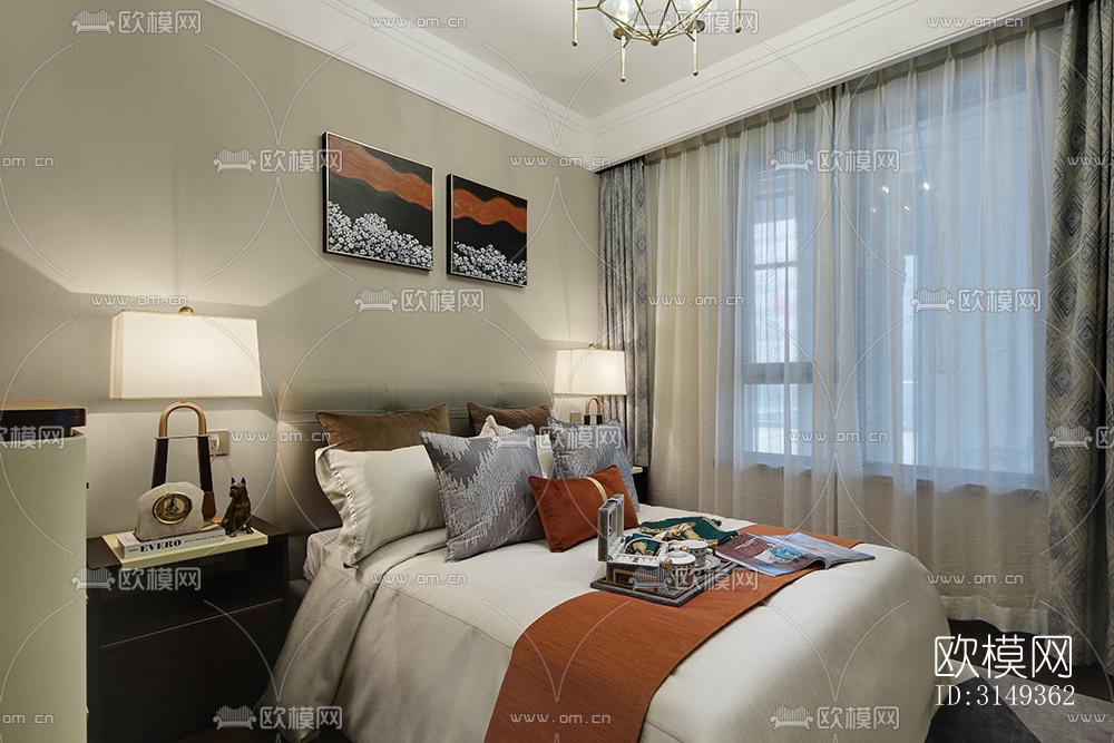 现代平层效果图下载（渲染图8）