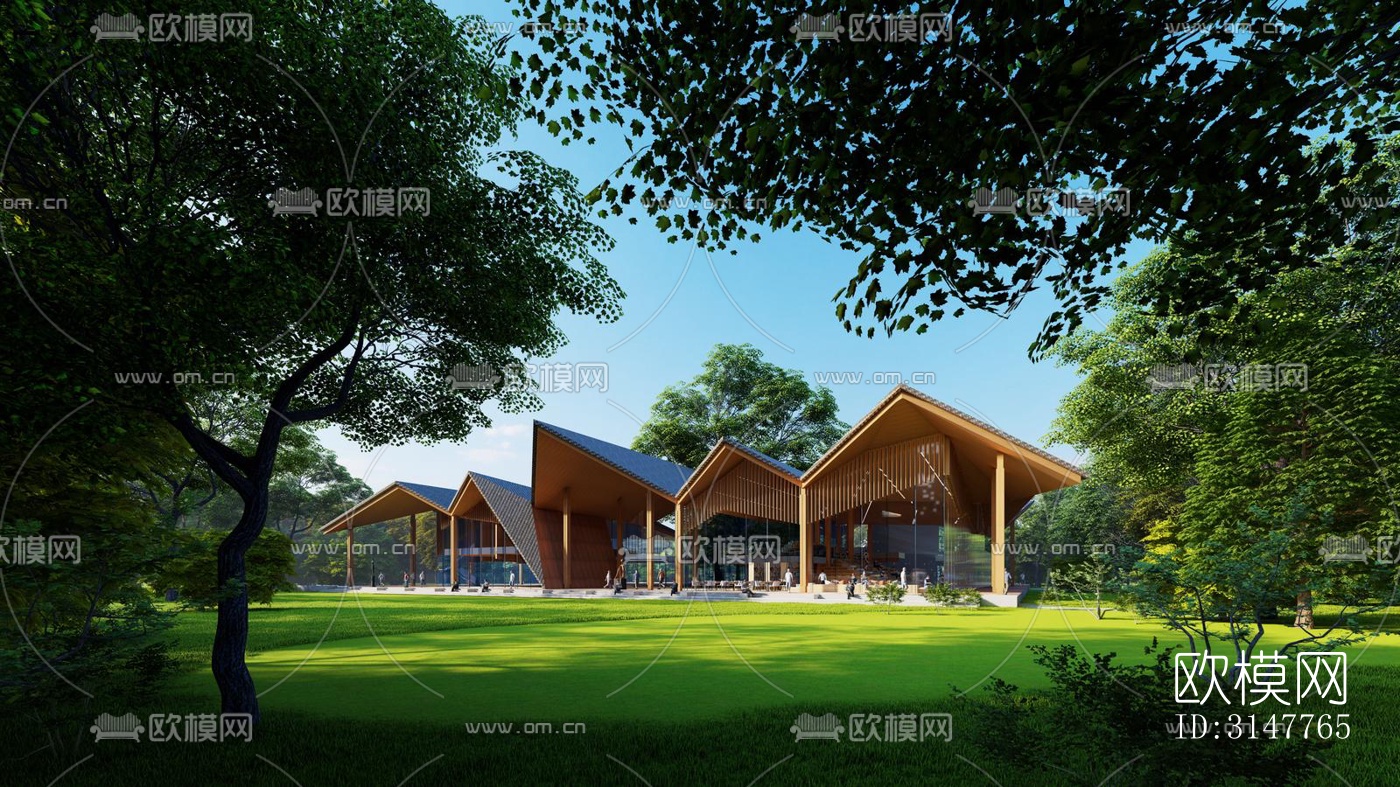 现代图书馆效果图下载（渲染图1）