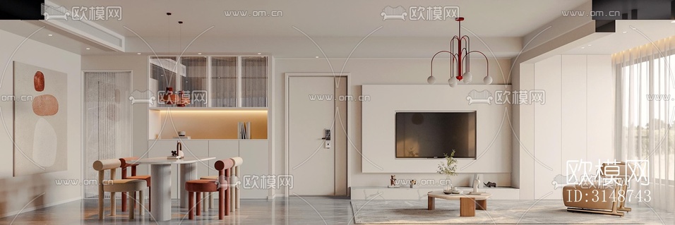 中古风平层效果图下载(渲染图8)