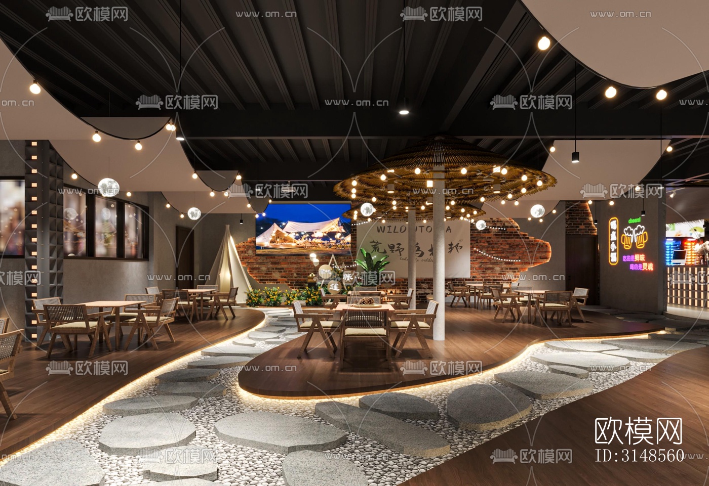 侘寂酒吧效果图下载（渲染图6）