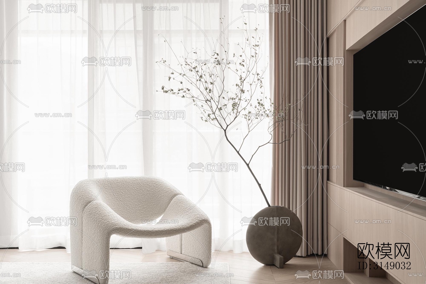 日式平层效果图下载（渲染图2）