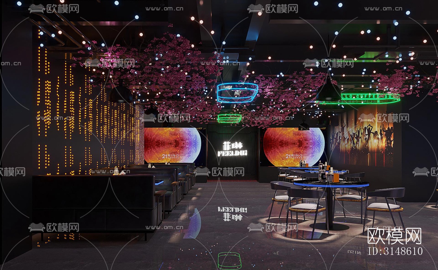 现代酒吧效果图下载（渲染图3）