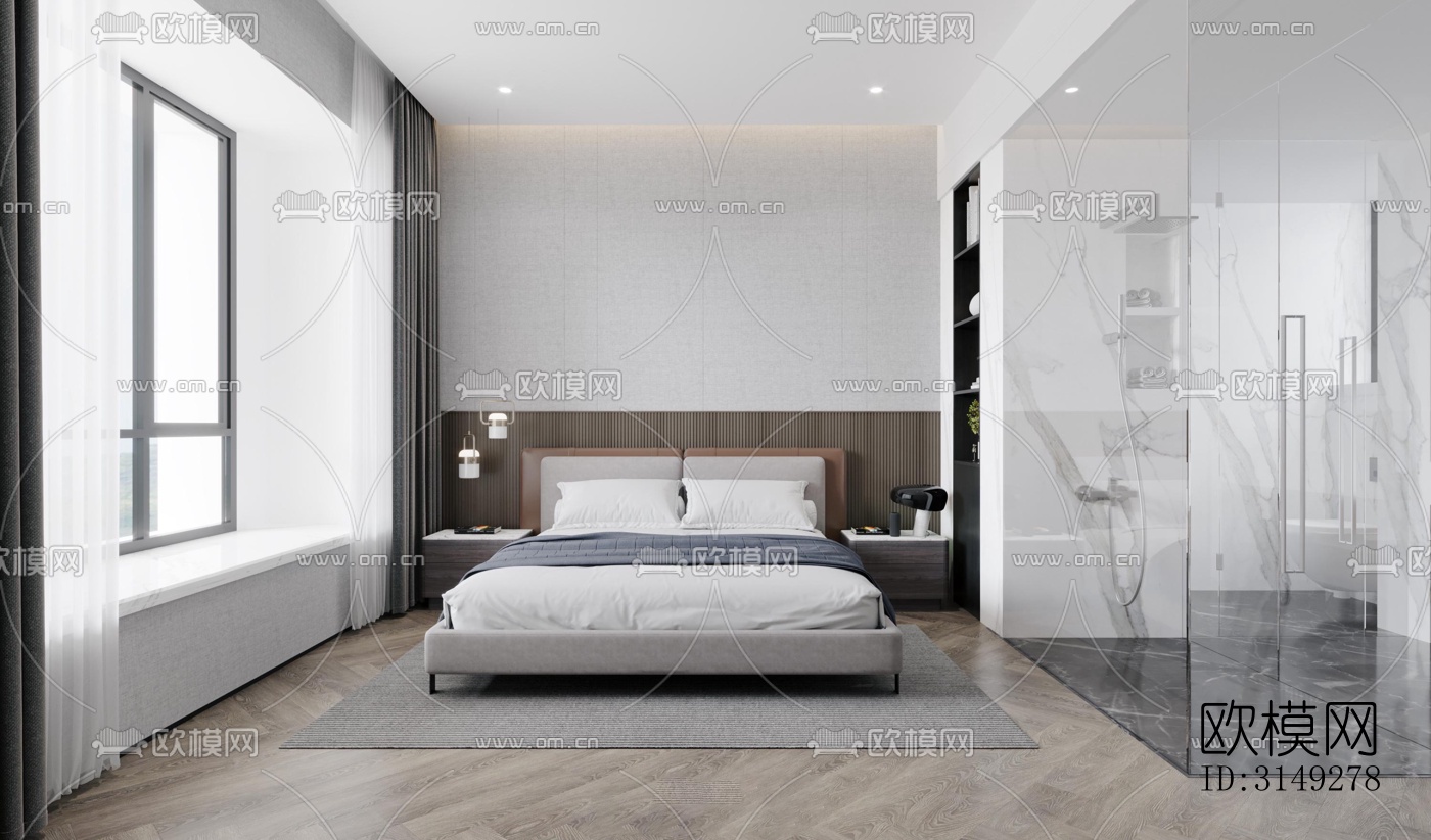 现代平层效果图下载（渲染图7）