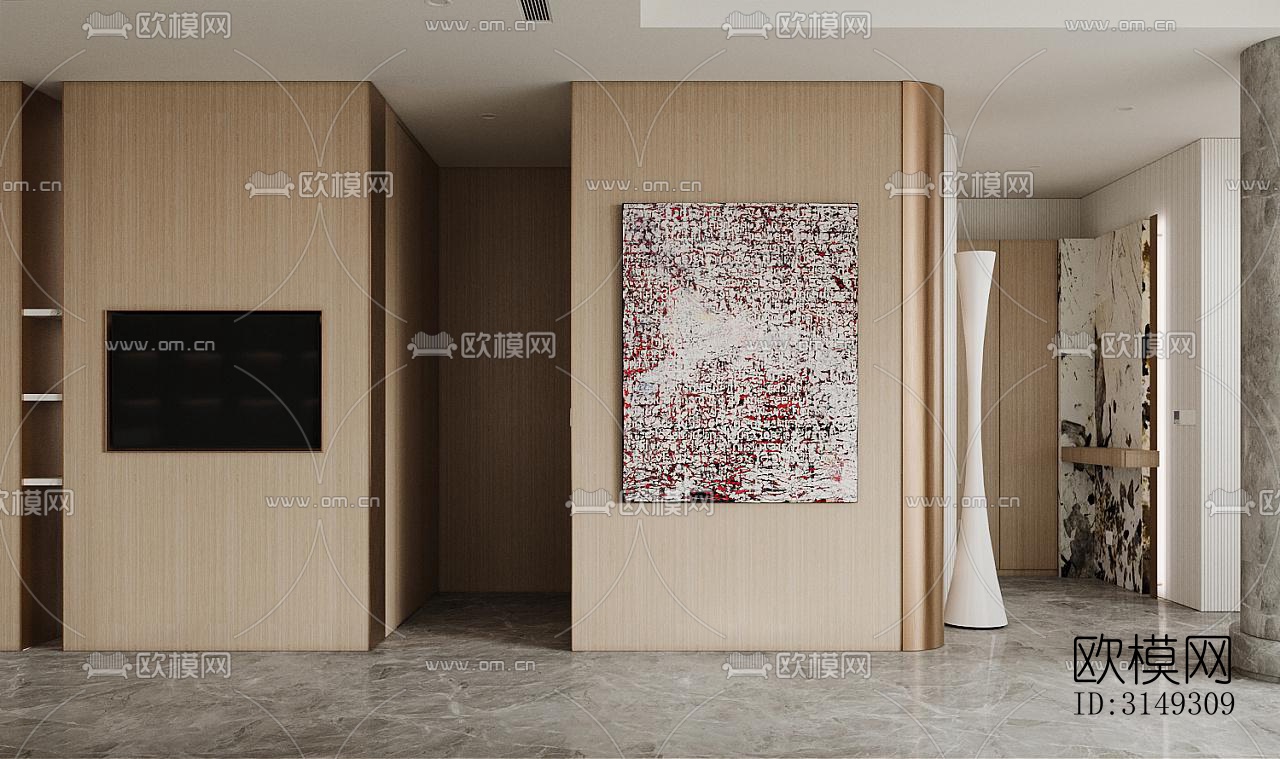 现代平层效果图下载（渲染图10）