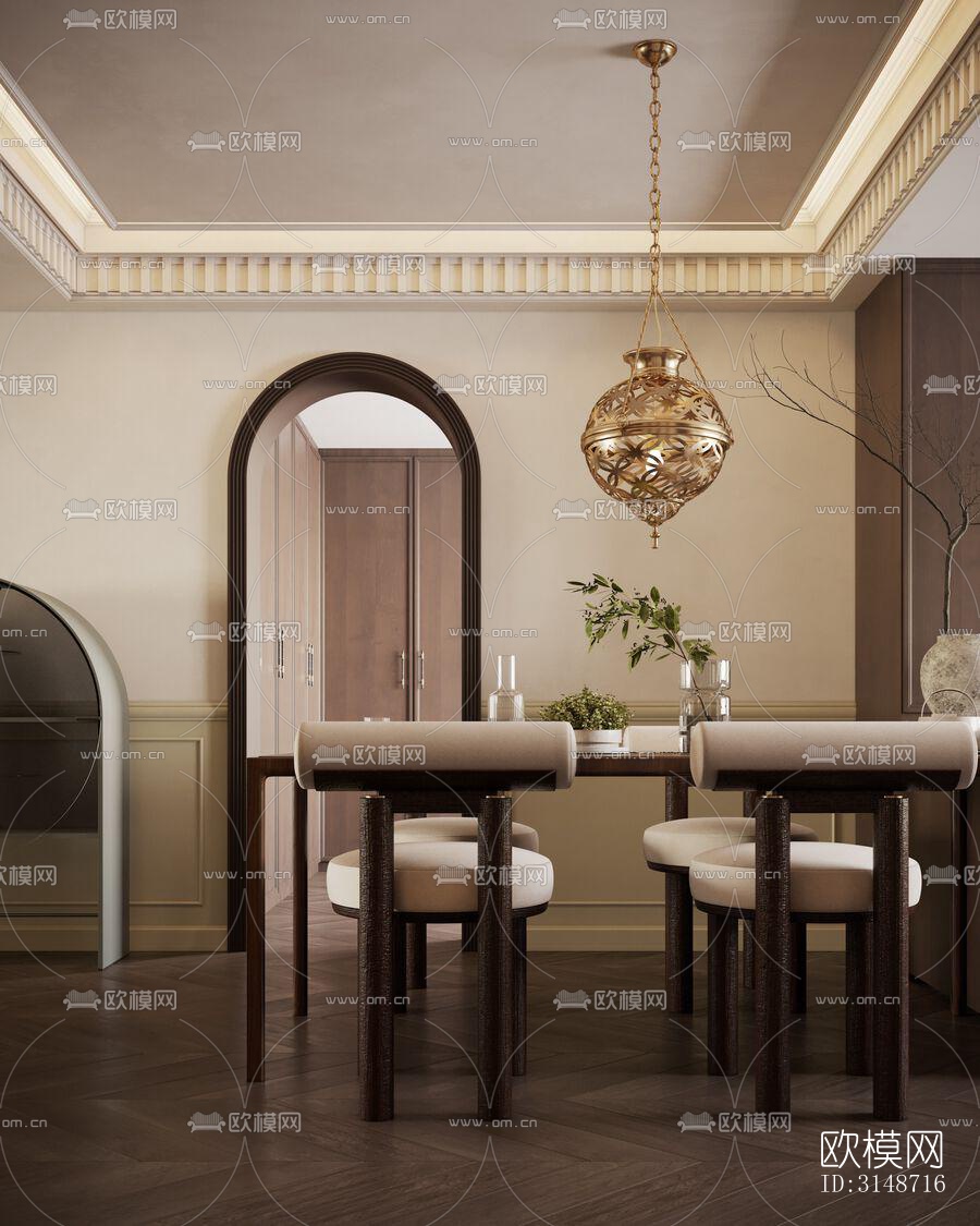 中古风平层效果图下载（渲染图5）