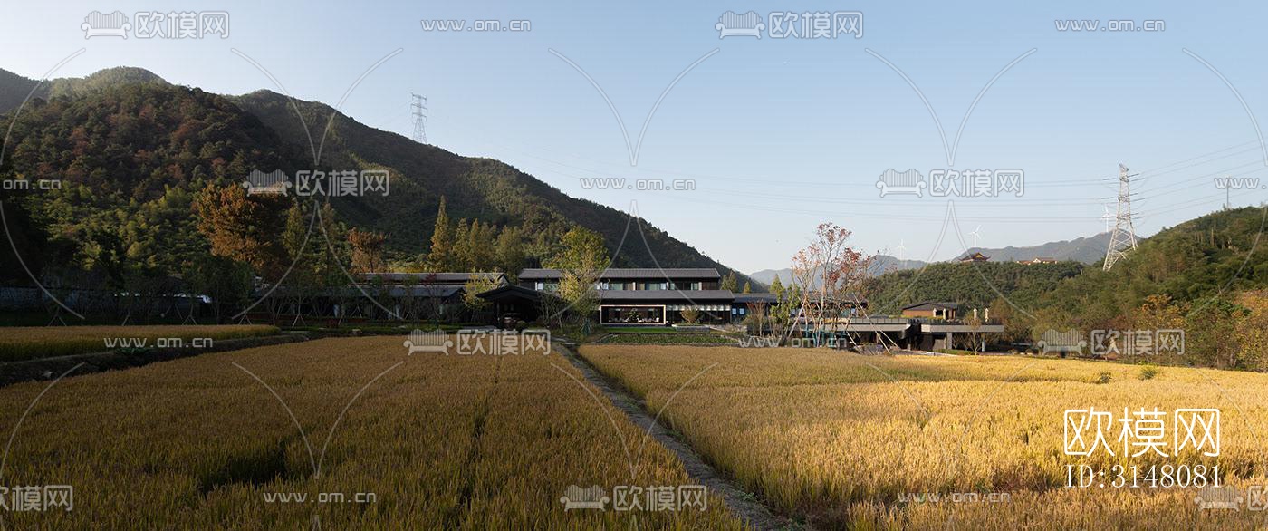 现代酒店民宿效果图下载（渲染图1）