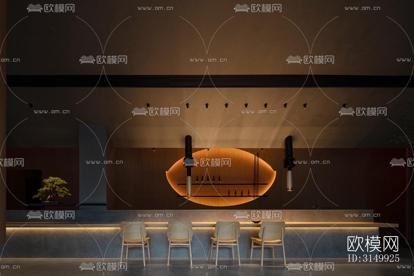 现代火锅烤肉效果图下载（渲染图1）