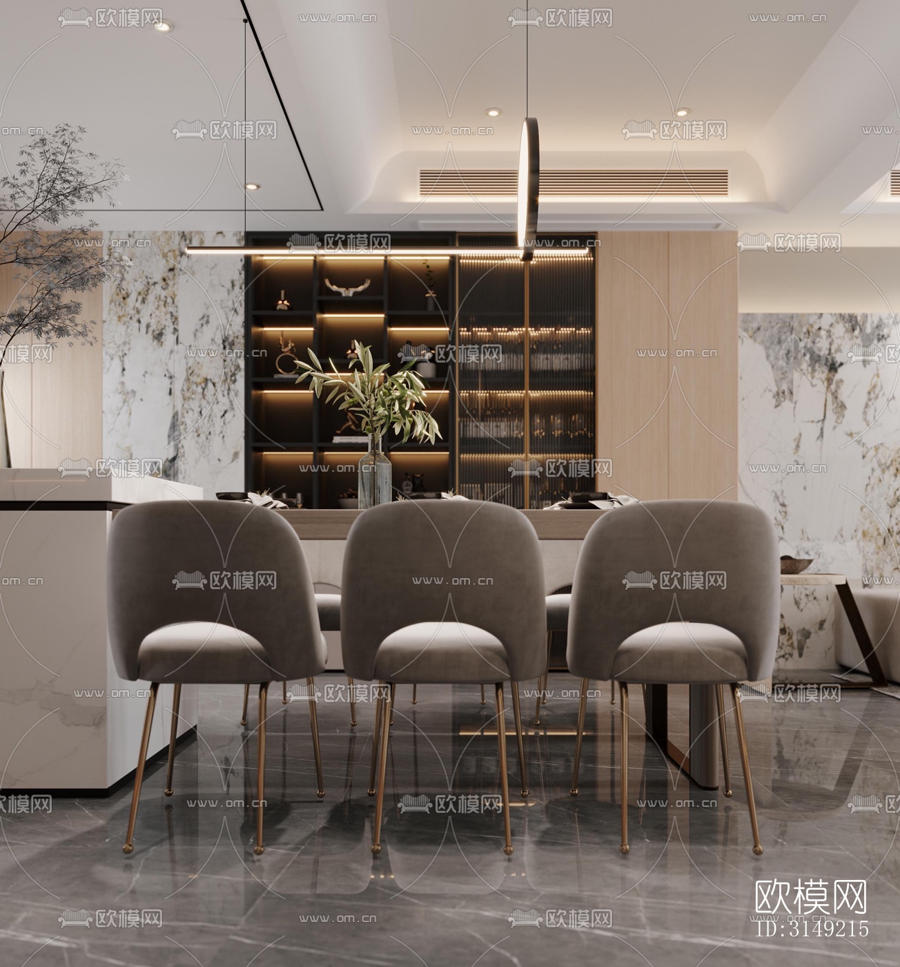 现代平层效果图下载（渲染图6）