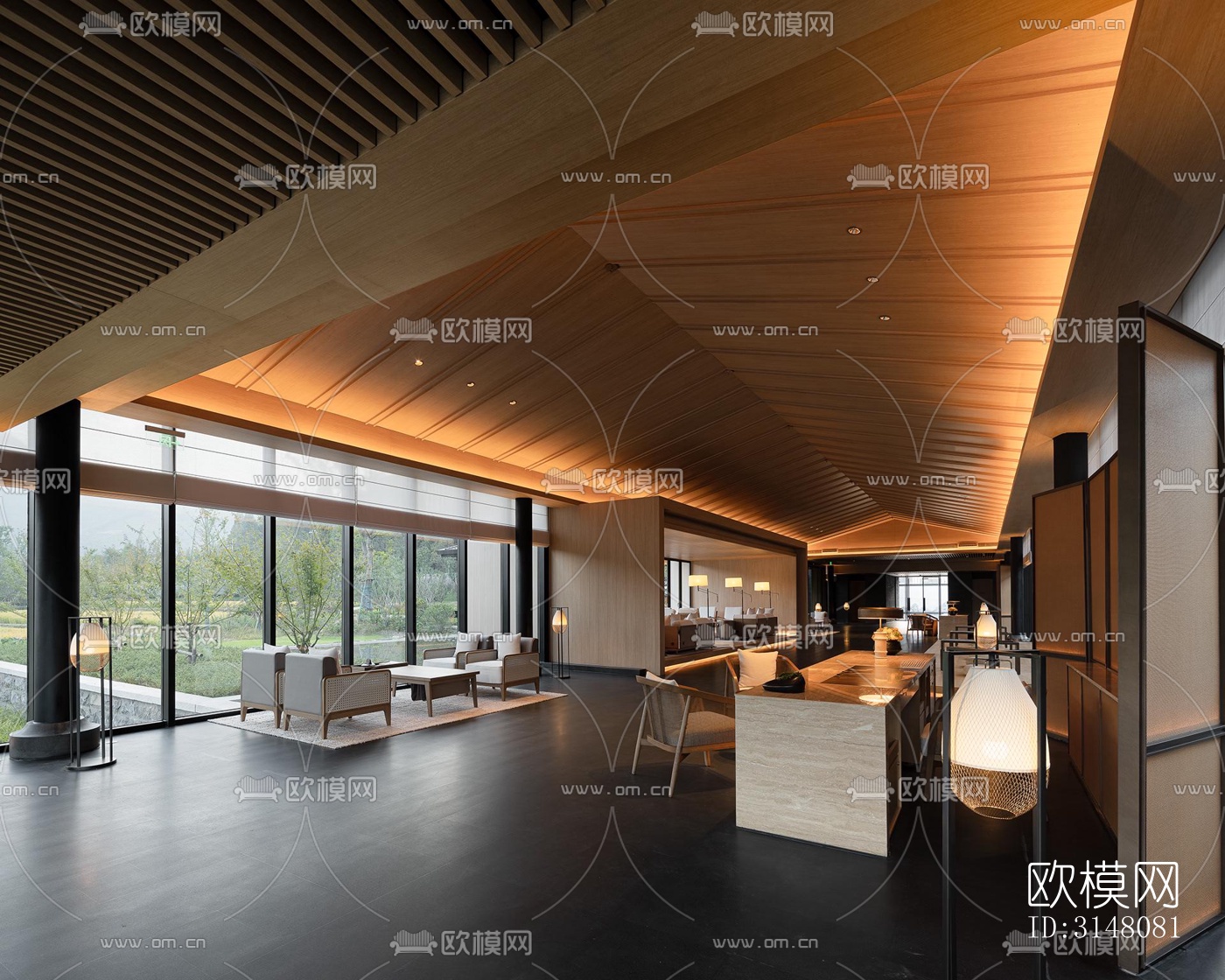 现代酒店民宿效果图下载（渲染图14）