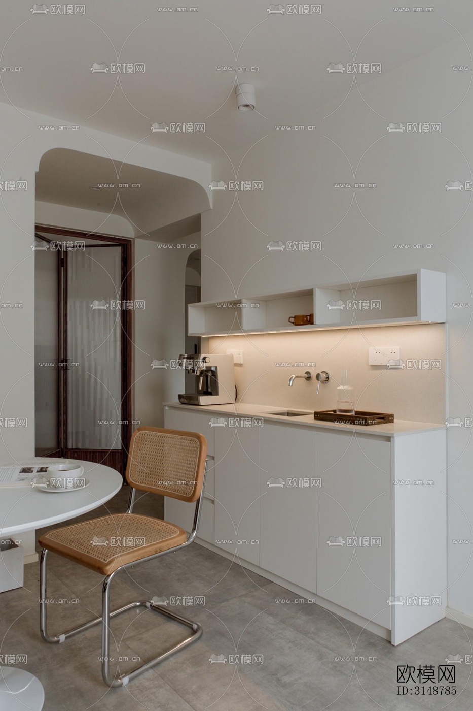 侘寂平层效果图下载（渲染图3）