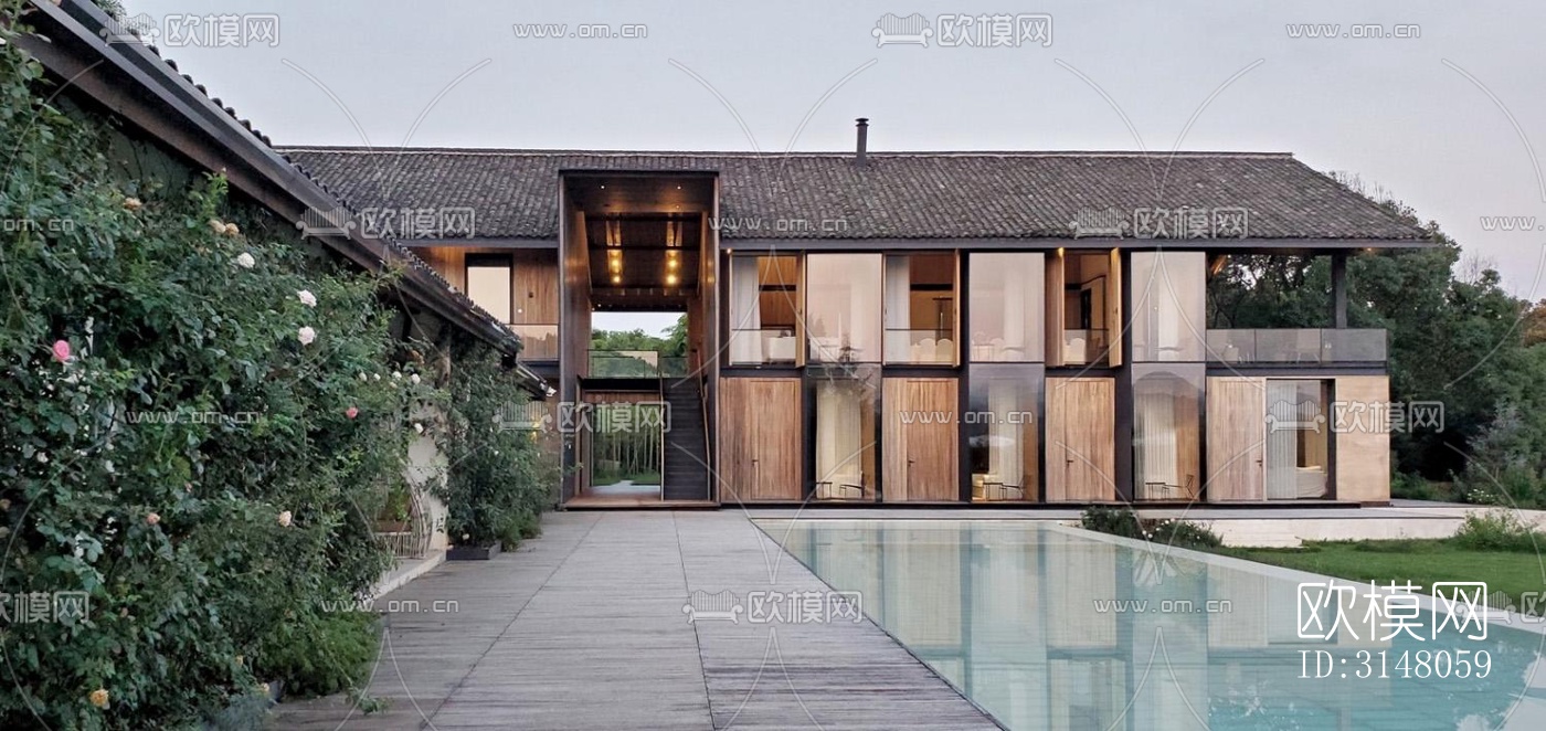 现代酒店民宿效果图下载（渲染图8）