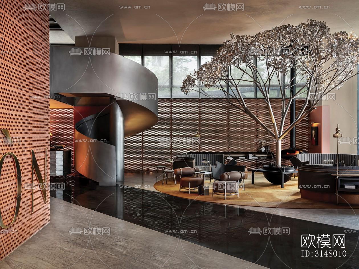 工业风酒店民宿效果图下载（渲染图3）