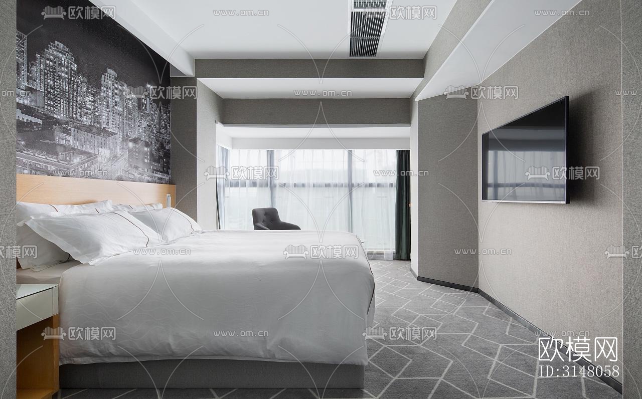 现代酒店民宿效果图下载（渲染图4）