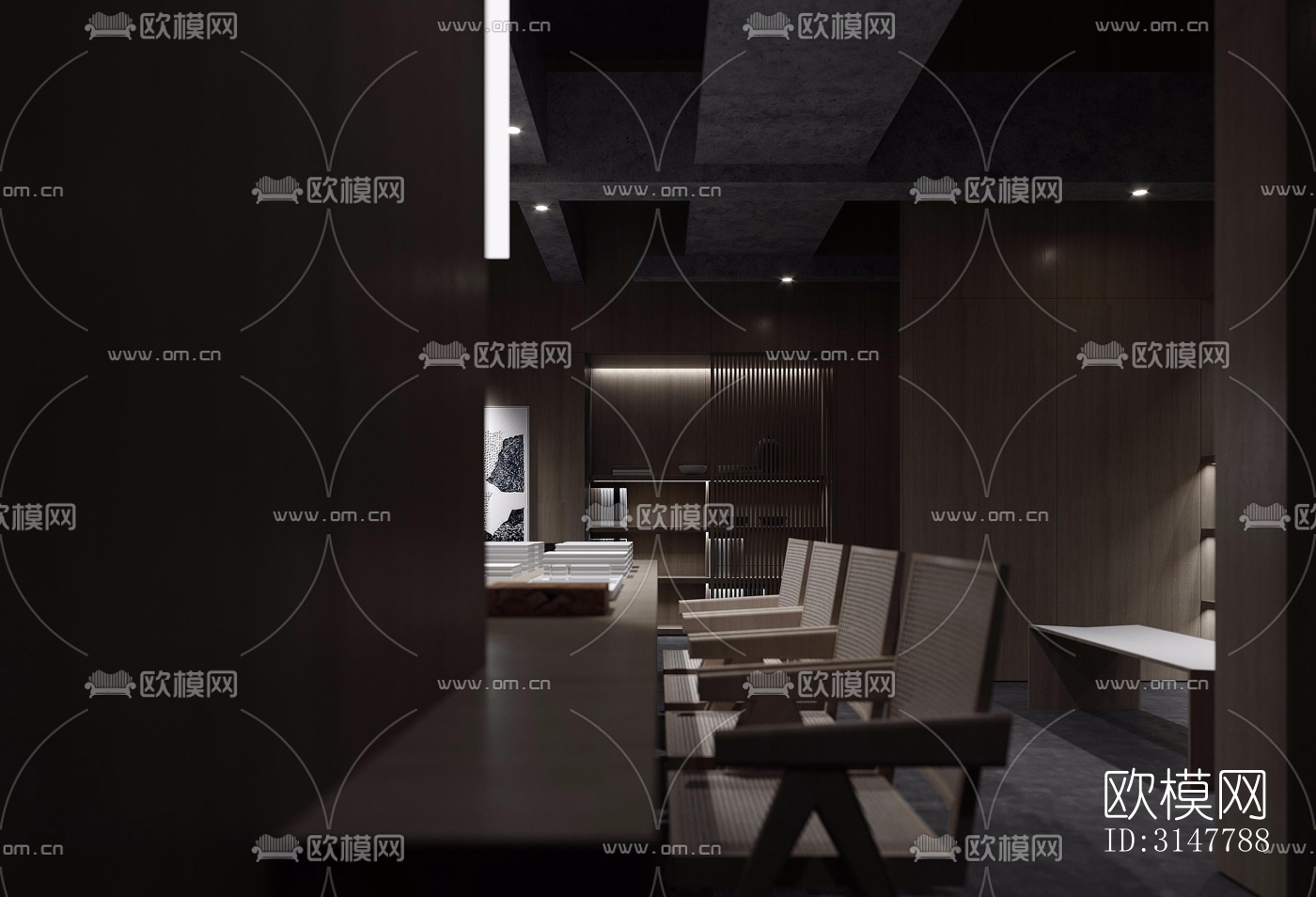 高级灰图书馆效果图下载（渲染图5）