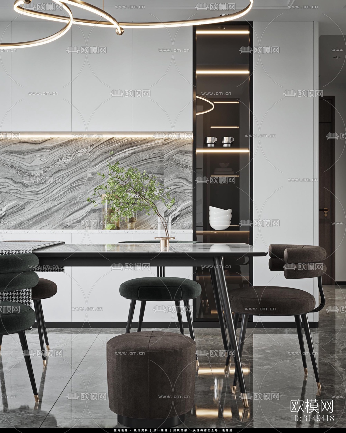 现代平层效果图下载（渲染图1）