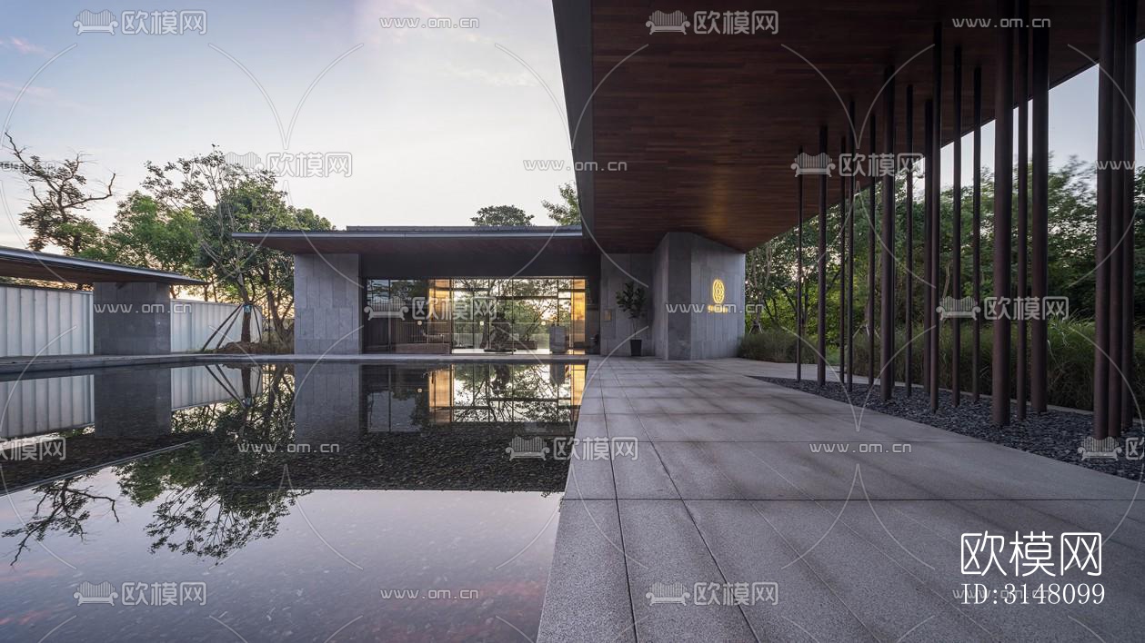 现代酒店民宿效果图下载（渲染图2）