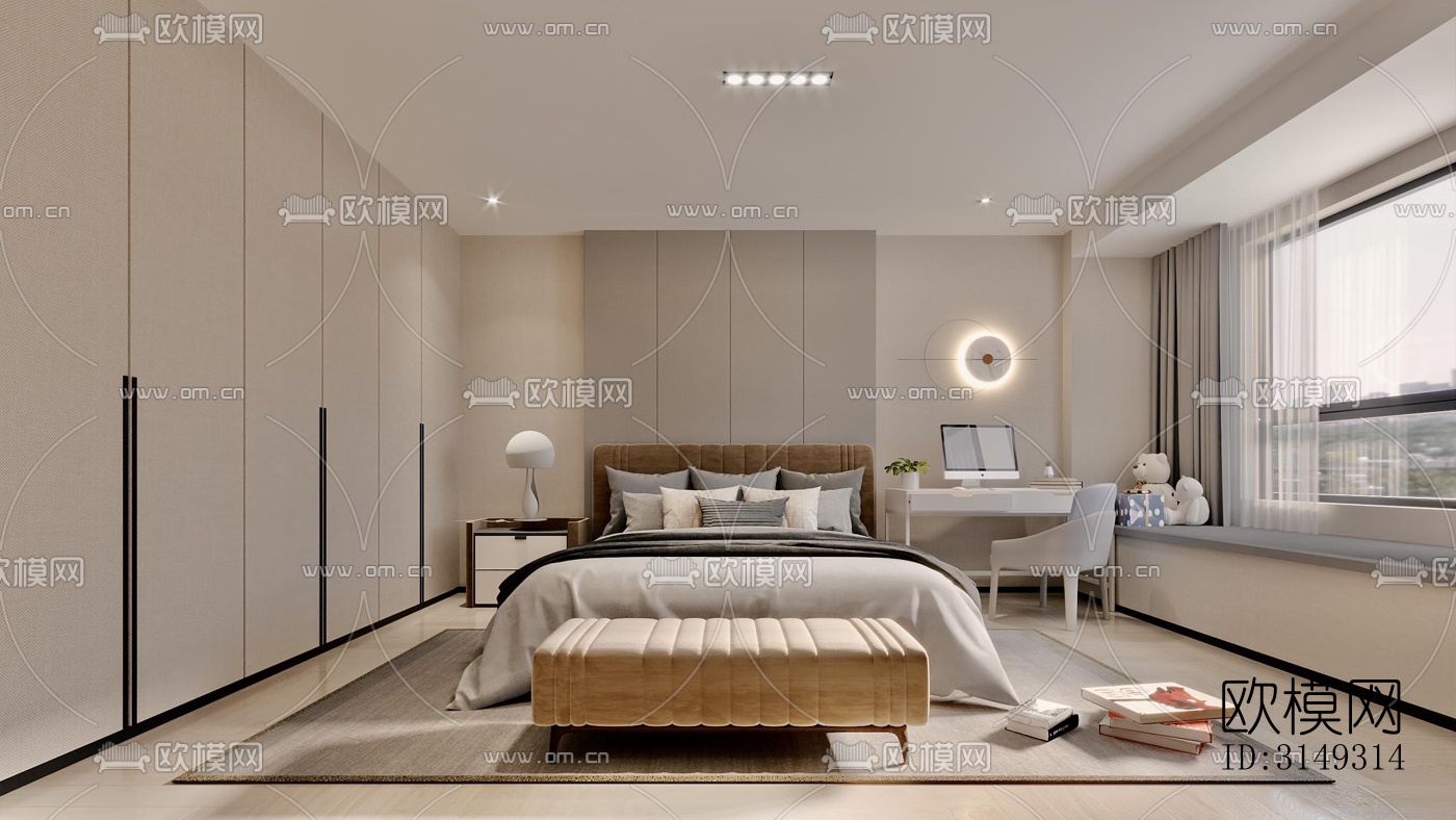 现代平层效果图下载（渲染图2）