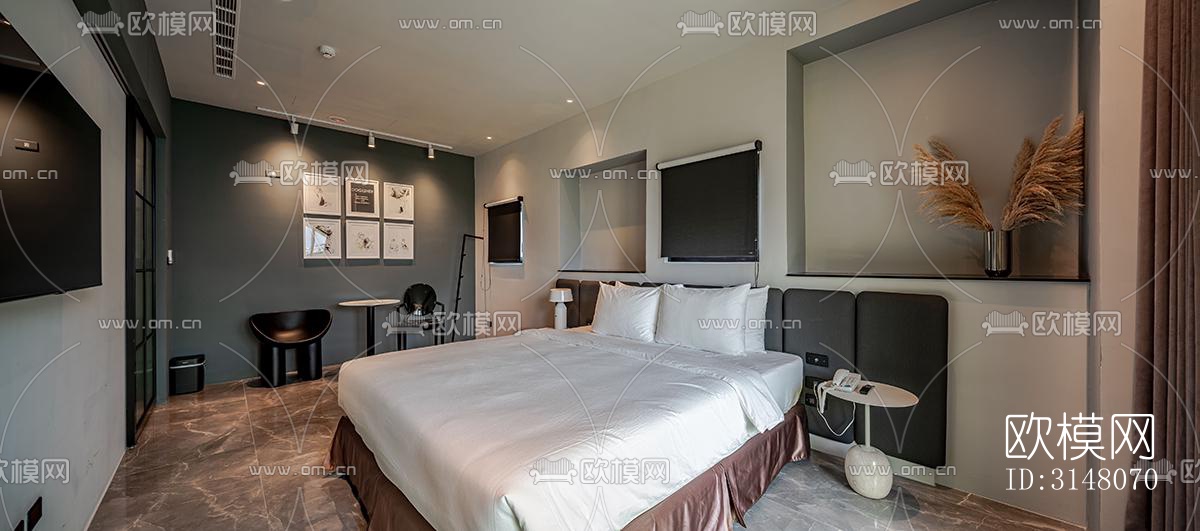 现代酒店民宿效果图下载（渲染图11）