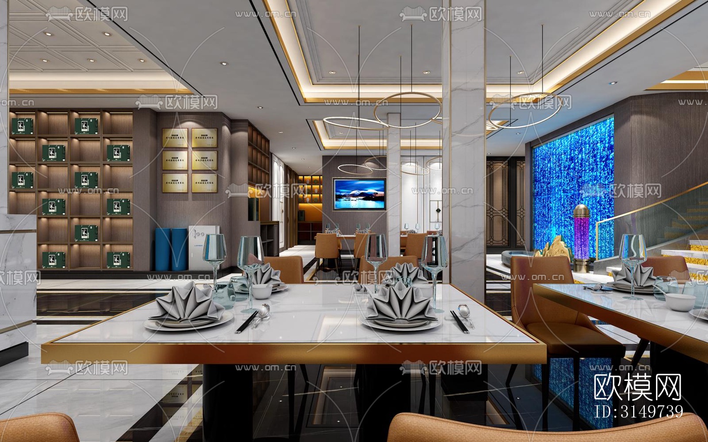 欧式中餐厅效果图下载（渲染图8）
