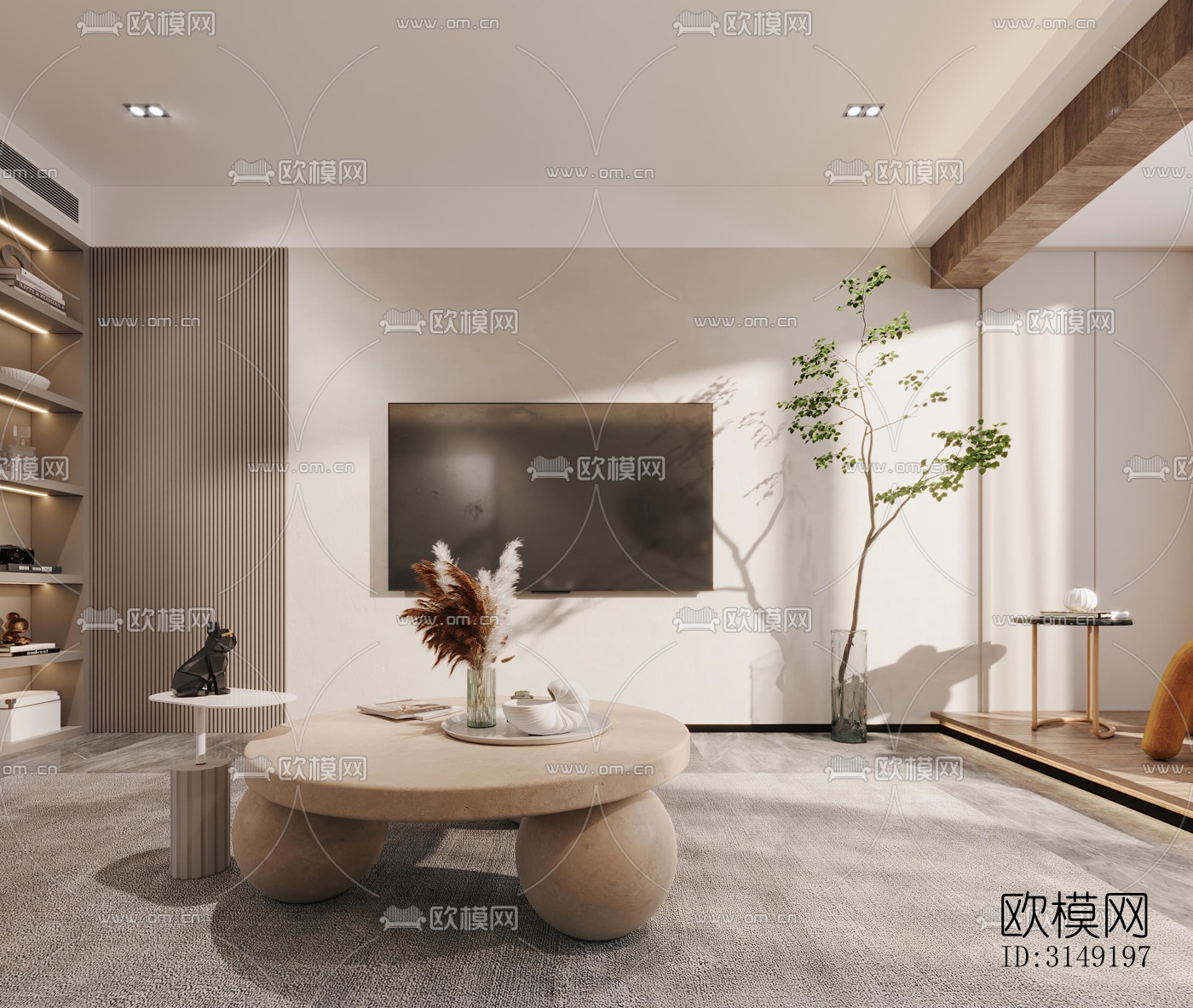 现代平层效果图下载（渲染图8）