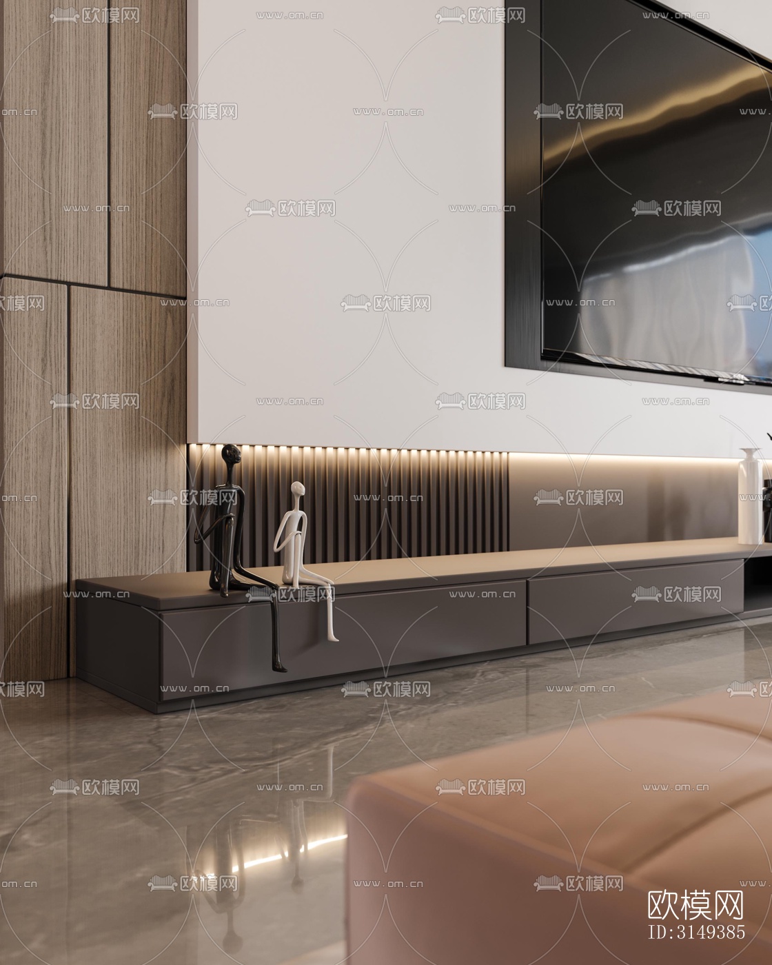 现代平层效果图下载（渲染图6）