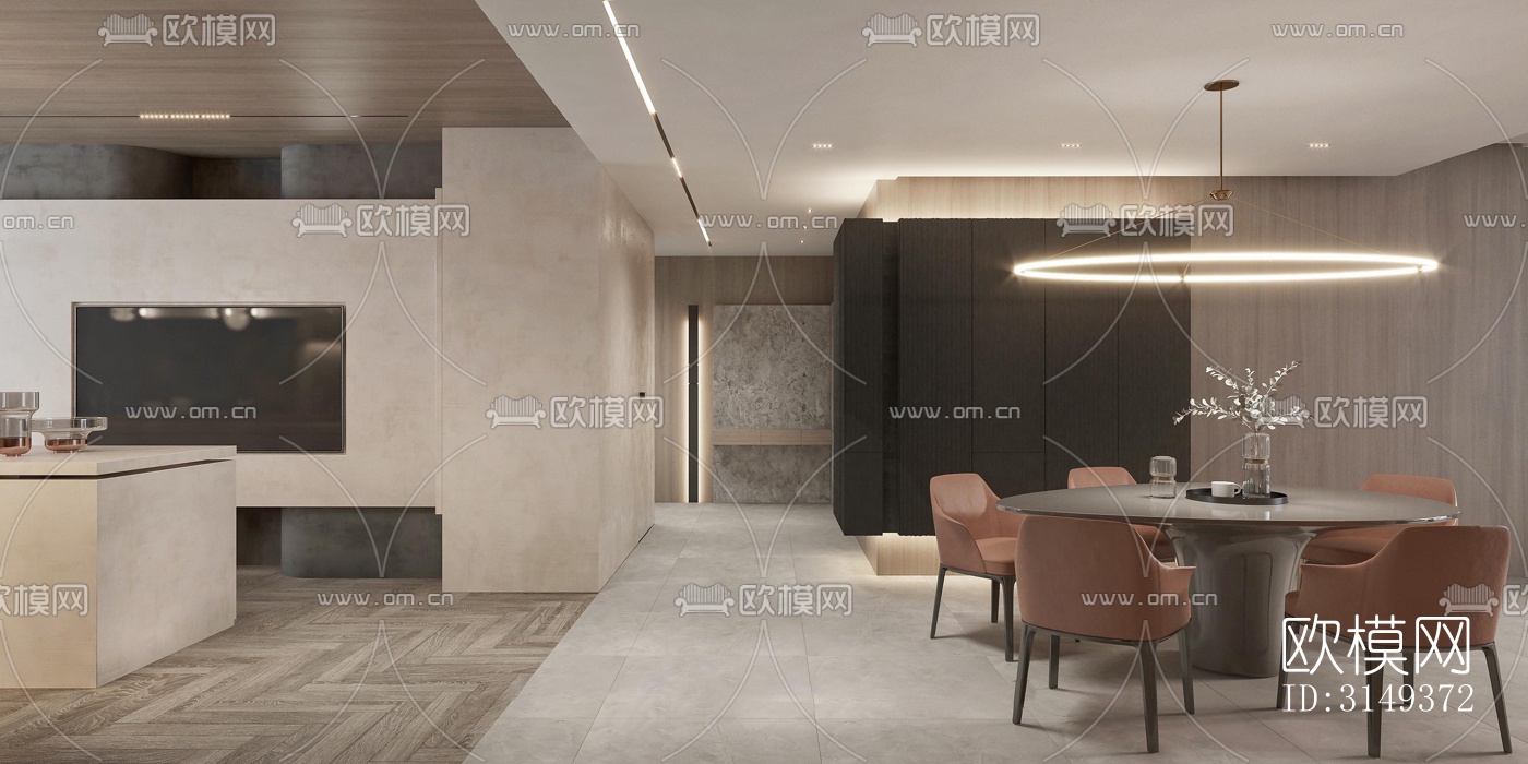 现代平层效果图下载（渲染图18）