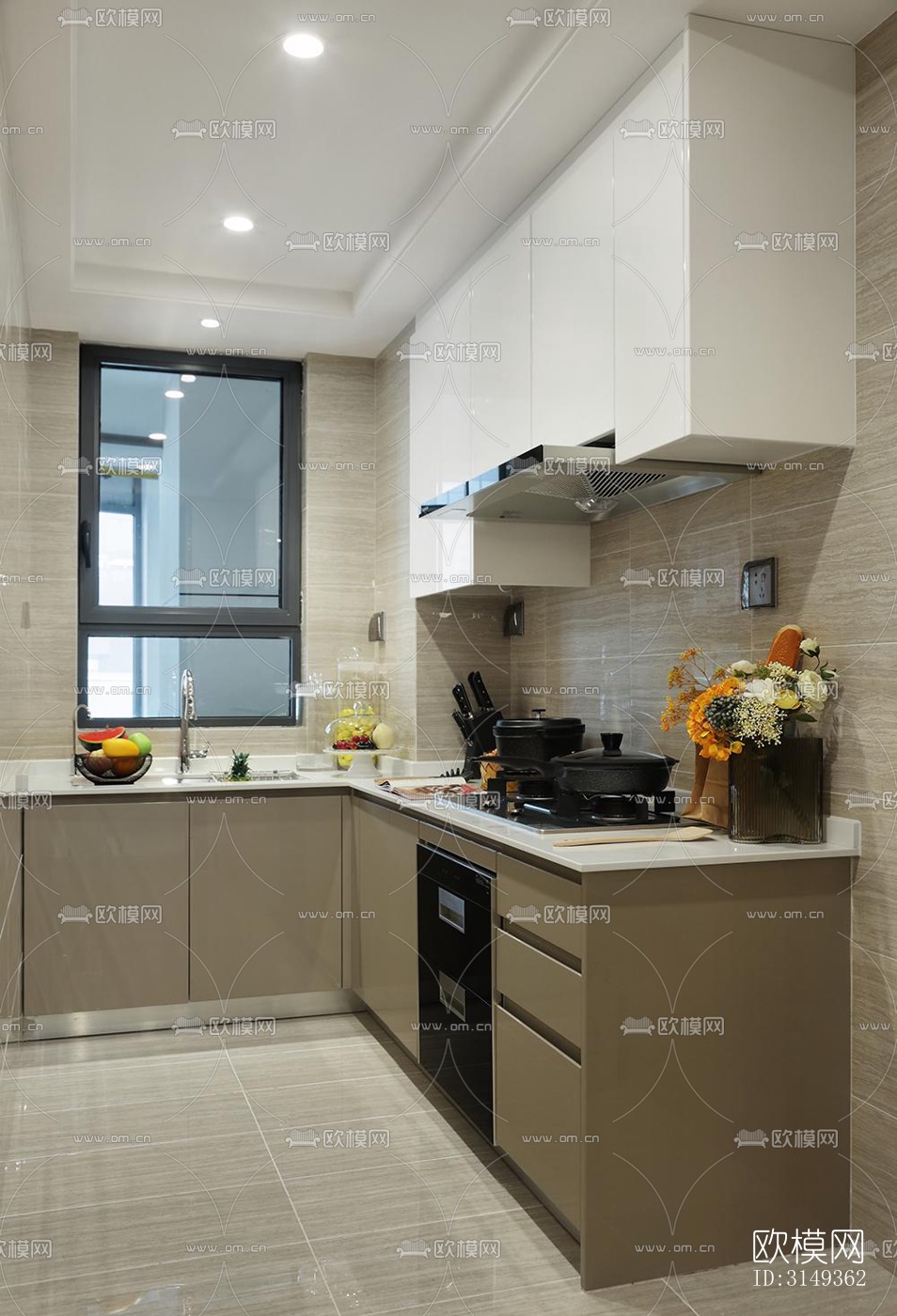 现代平层效果图下载（渲染图7）