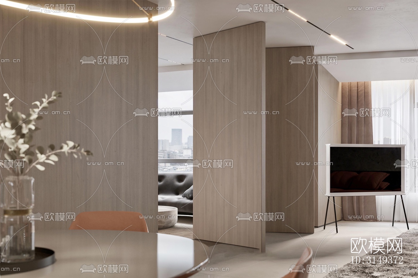 现代平层效果图下载（渲染图3）